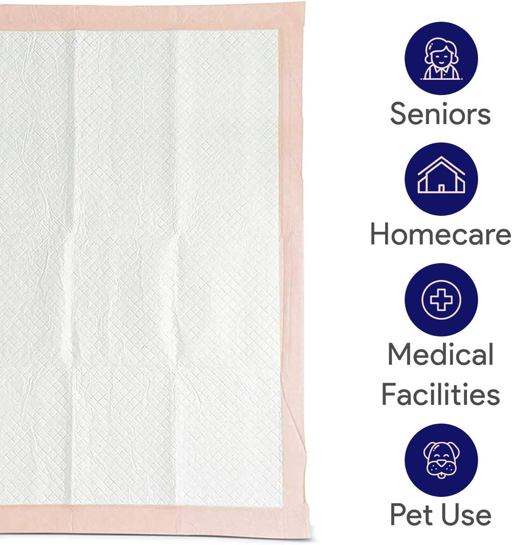 Disposable Chucks Underpads 100 Count, 30 x 36, Peach Color, Pack of 2 G1751