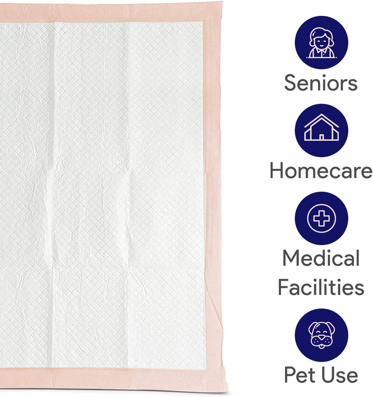 Disposable Chucks Underpads 100 Count, 30 x 36, Peach Color, Pack of 2 G1751