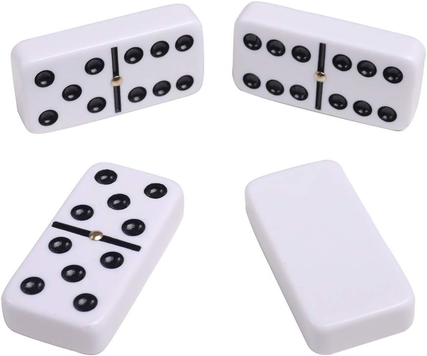 Double 6 Large White Domino Set Pink Case Pack of 2 K820231