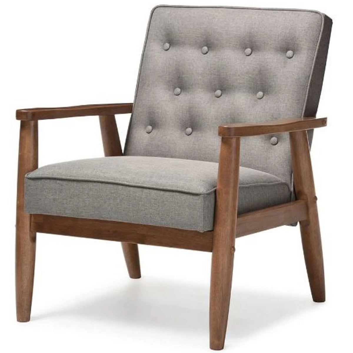 2 Piece Tufted Loveseat and Chair Set in Gray I937