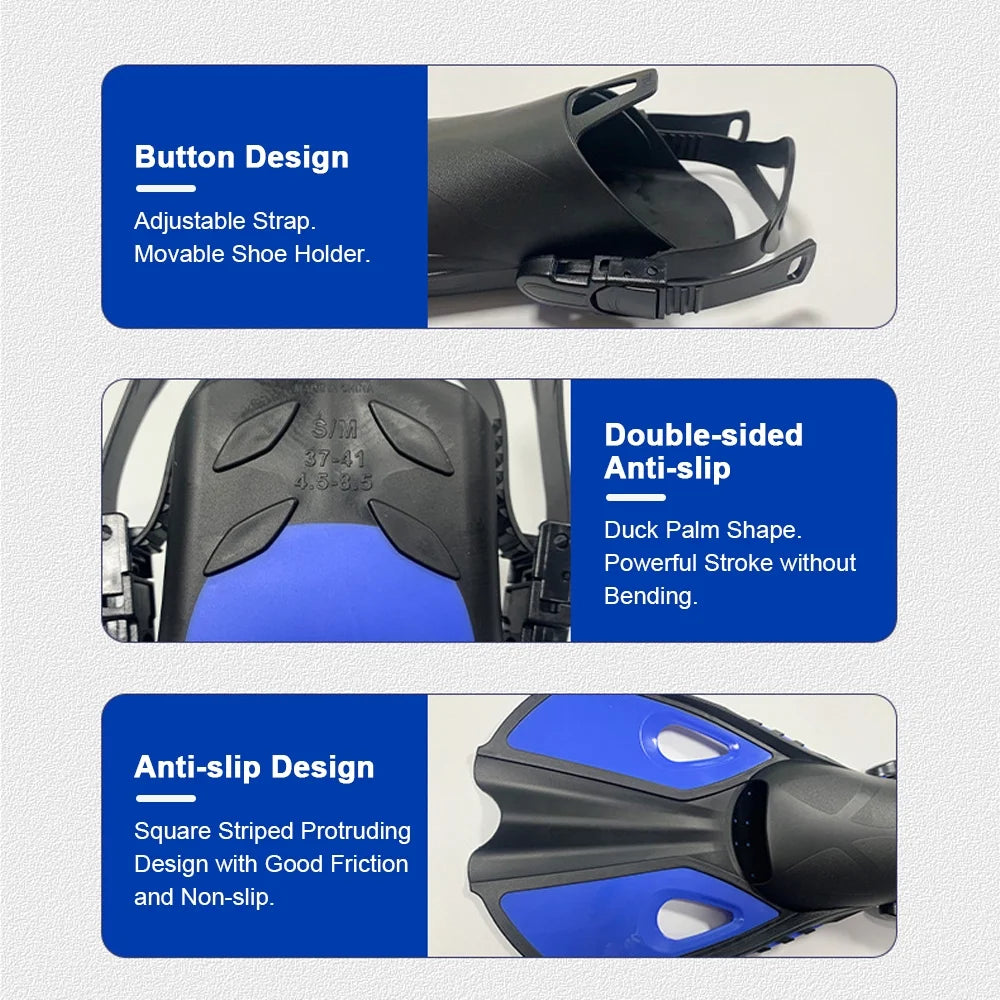 Three-Window Diving Goggles with Full Snorkel B411