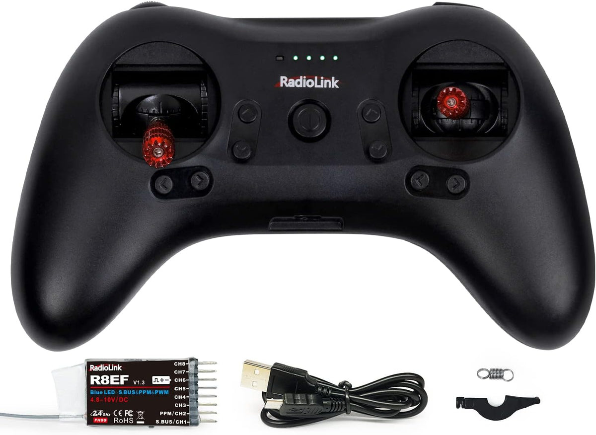 8 Channels 2.4GHz RC Transmitter and Receiver with Rechargeable Battery Q5754