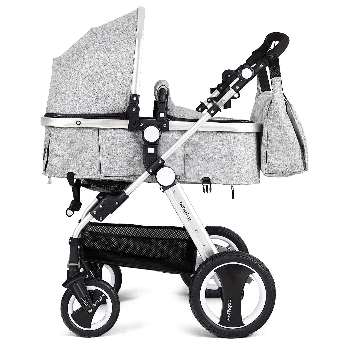 Blue 2-in-1 Convertible Baby Stroller with 5-Point Harness U23944