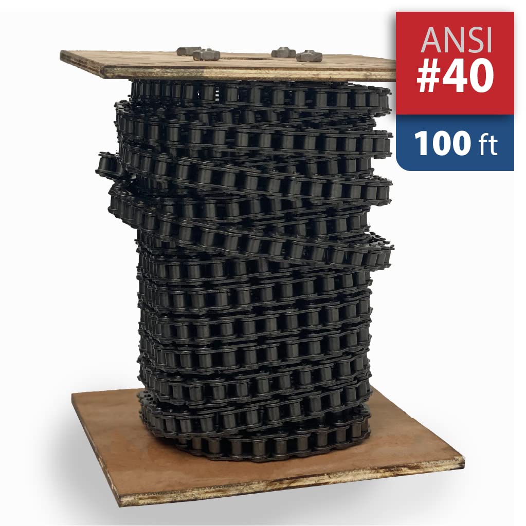 100 Feet Carbon Steel Roller Chain with 10 Connecting Links J68455