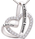 Sterling Silver Cubic Zirconia Love Heart Necklace F217