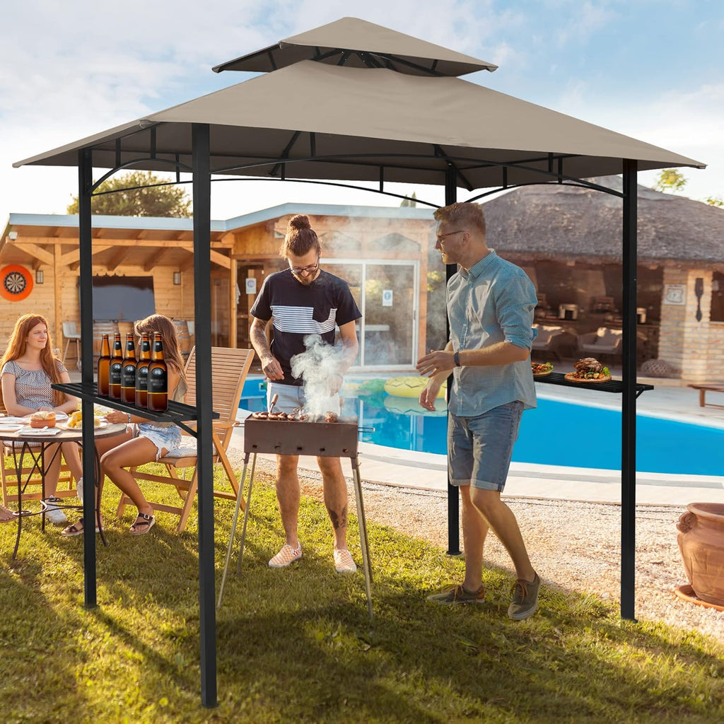 8x5 Steel Frame Outdoor Grill Gazebo Canopy P683534