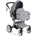 Gray Folding Aluminum Infant Reversible Stroller with Diaper Bag Q27797