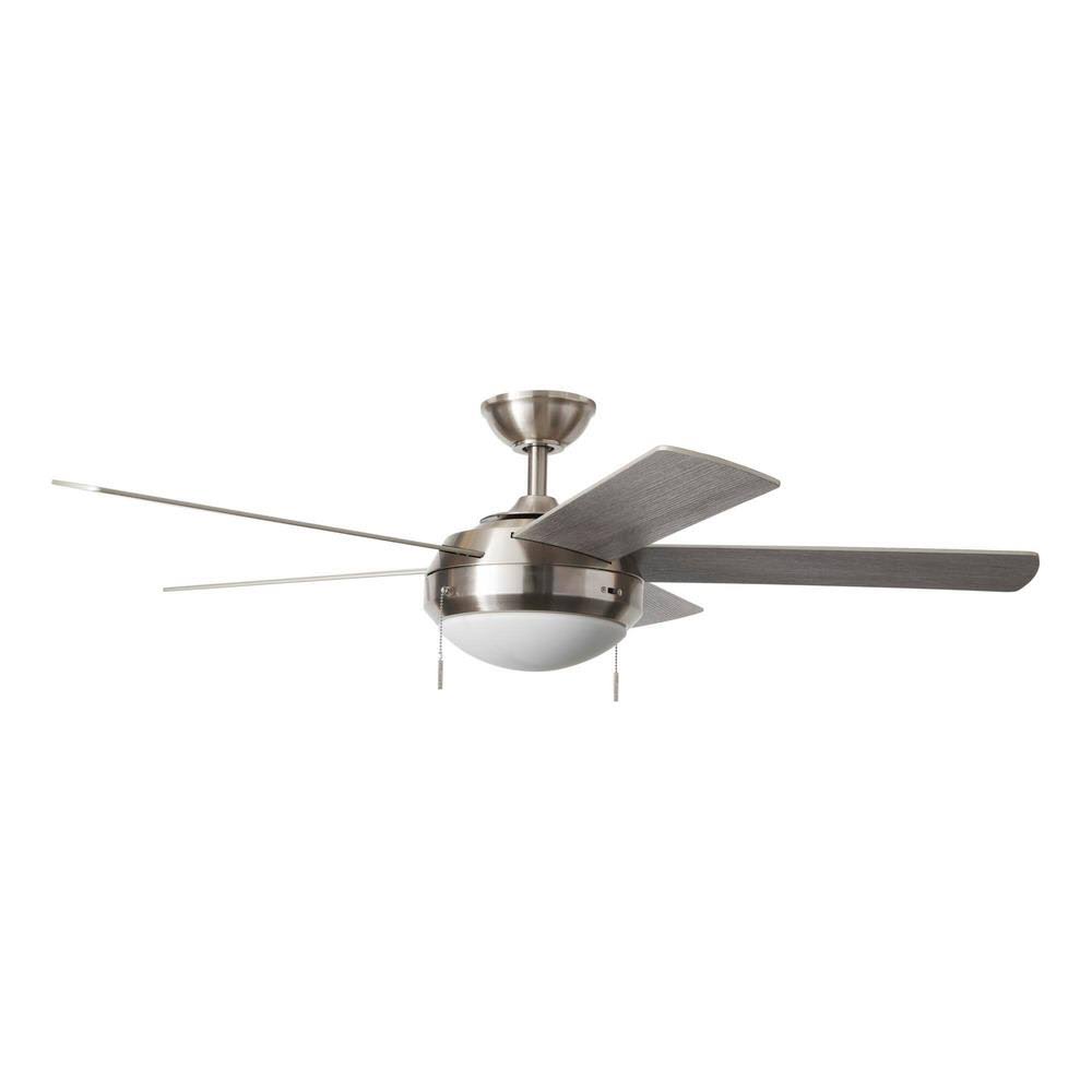 Brushed Nickel Ceiling Fan with Light Kit I815