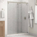 Frameless Sliding Shower Door in Nickel with Clear Glass O133