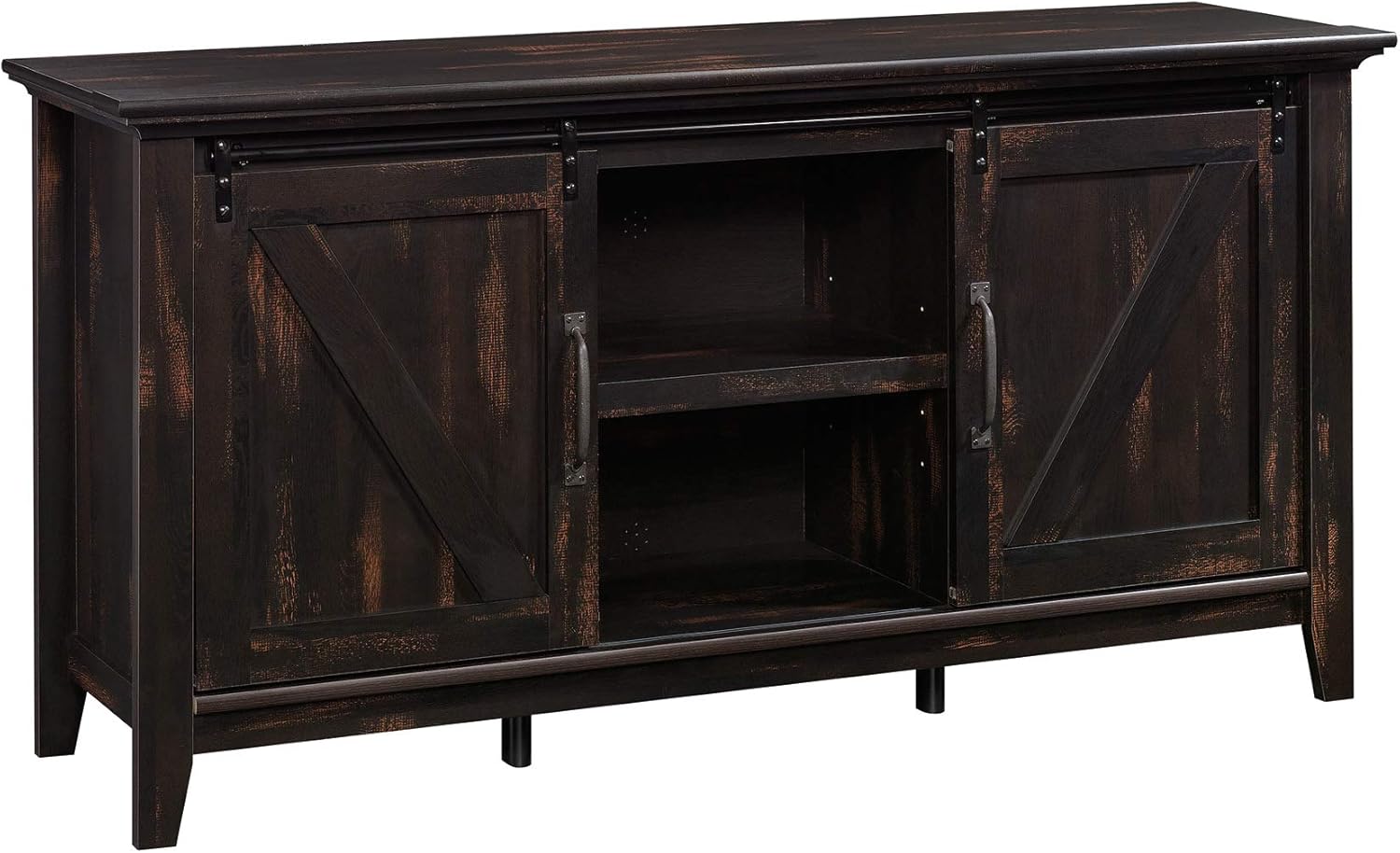 White Plank Finish Credenza W19095