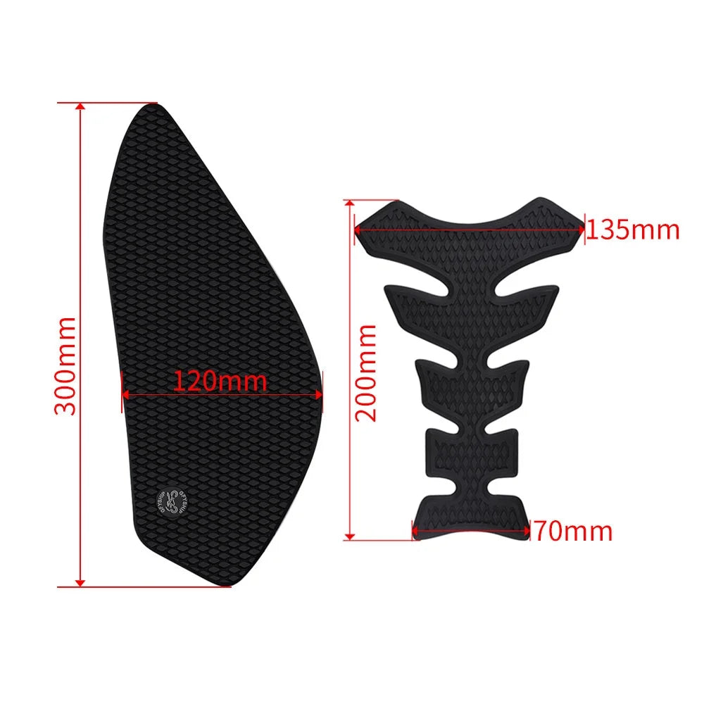 Black Motorcycle Gas Tank Pad Stickers F905426