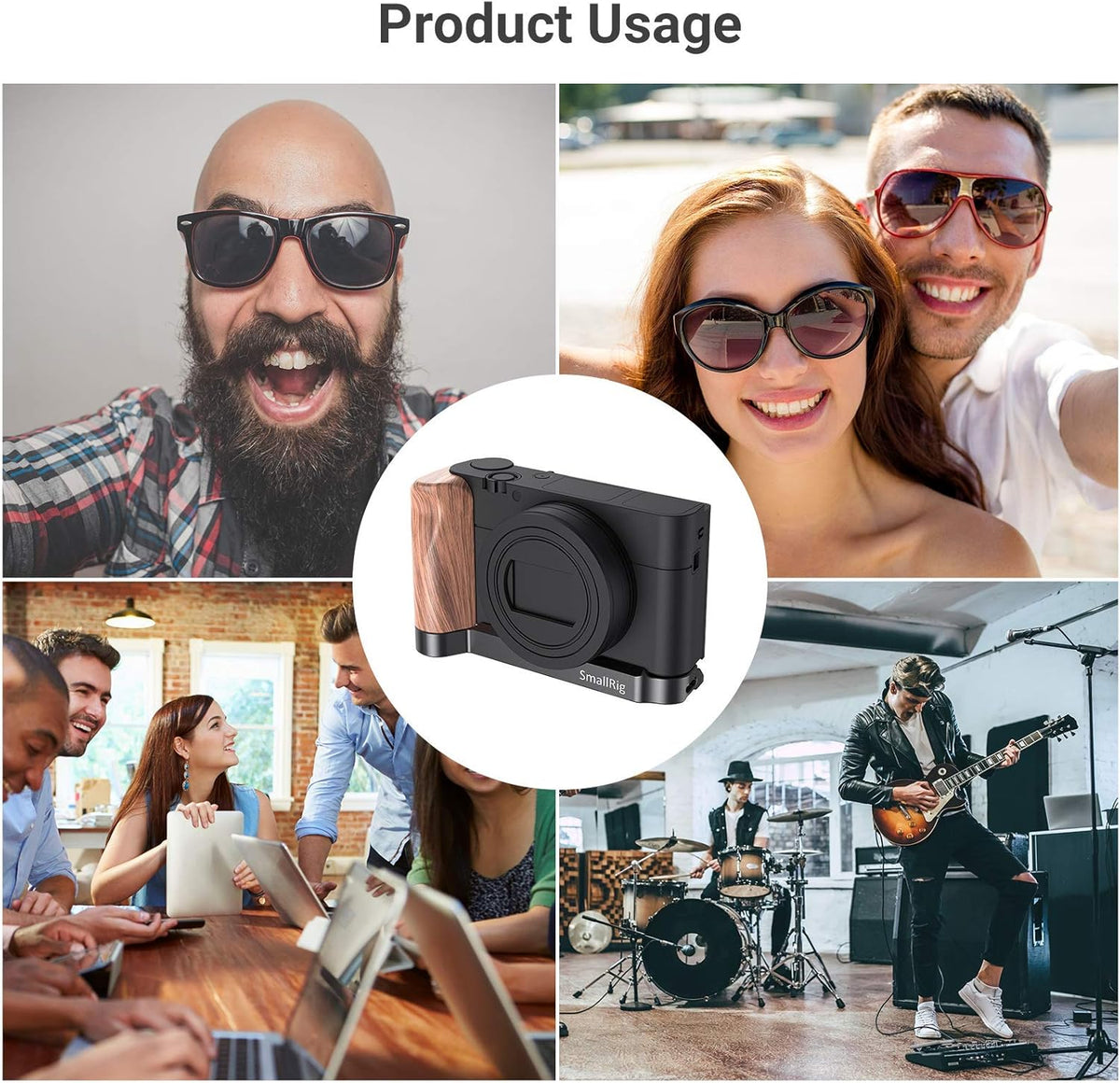 Wooden Grip L-Shape Bracket for RX100 Camera F216