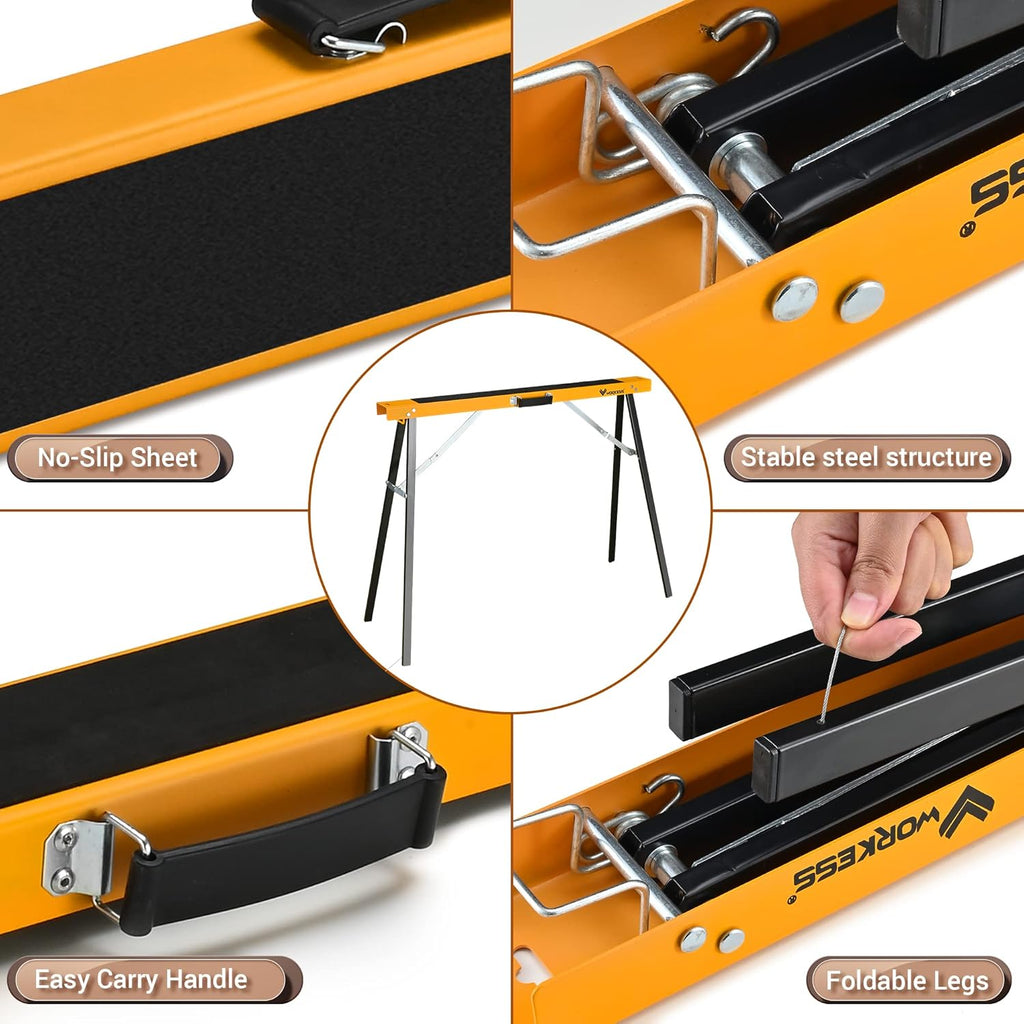 Twin Pack Portable Folding Sawhorse, 275 LBS Capacity Each X4930