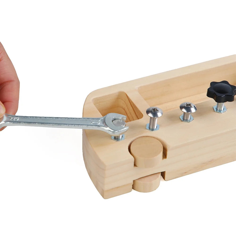 Montessori Screw Driver Board Wooden Busy Bus Sensory Toy Z8633