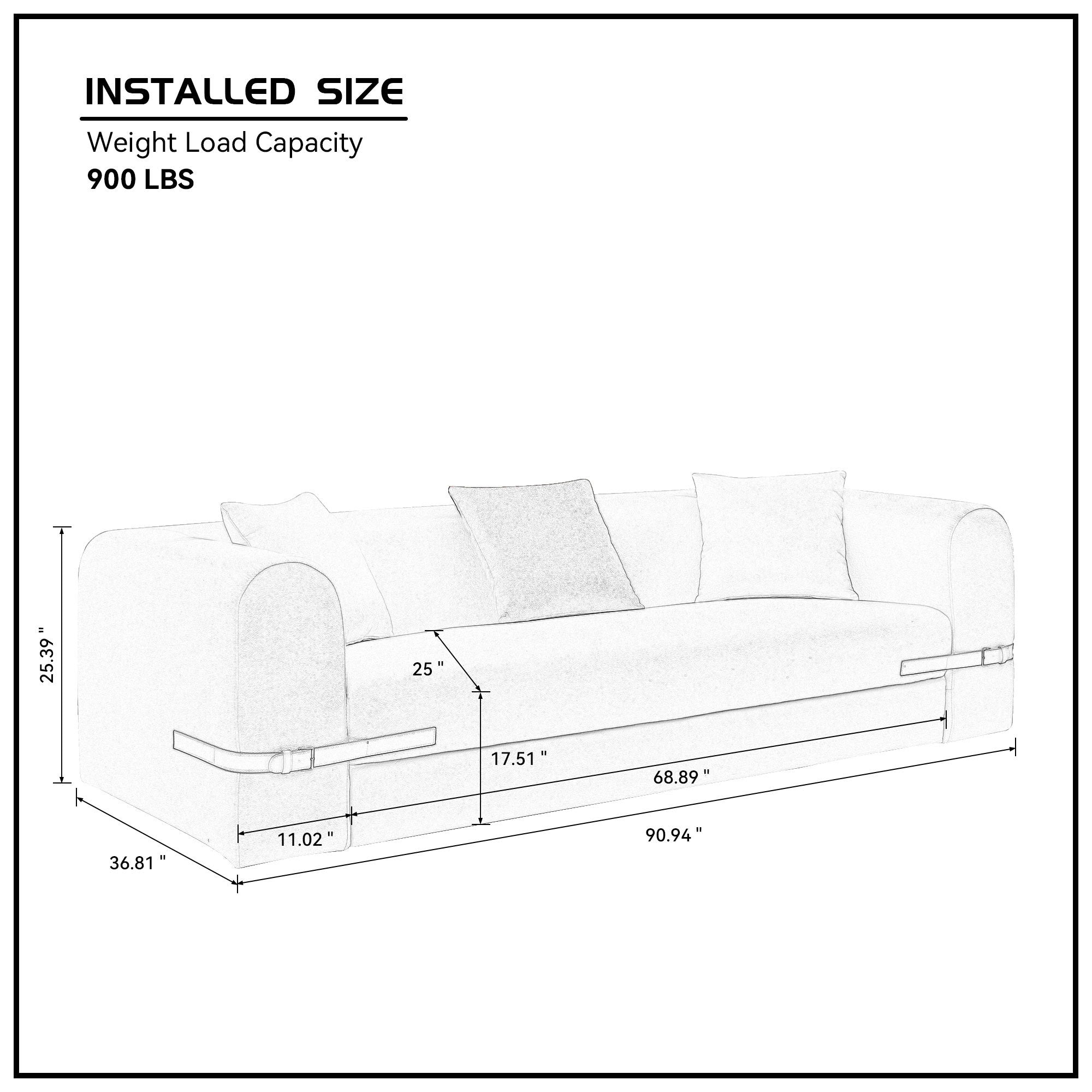 Grey 3 Seat Sofa D47140