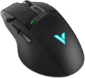 Wired and Wireless Dual Modes Rechargeable Ergonomic Optical Gaming Mouse, 11 Programmable Buttons, RGB Backlight, Black Pack of 2 D258