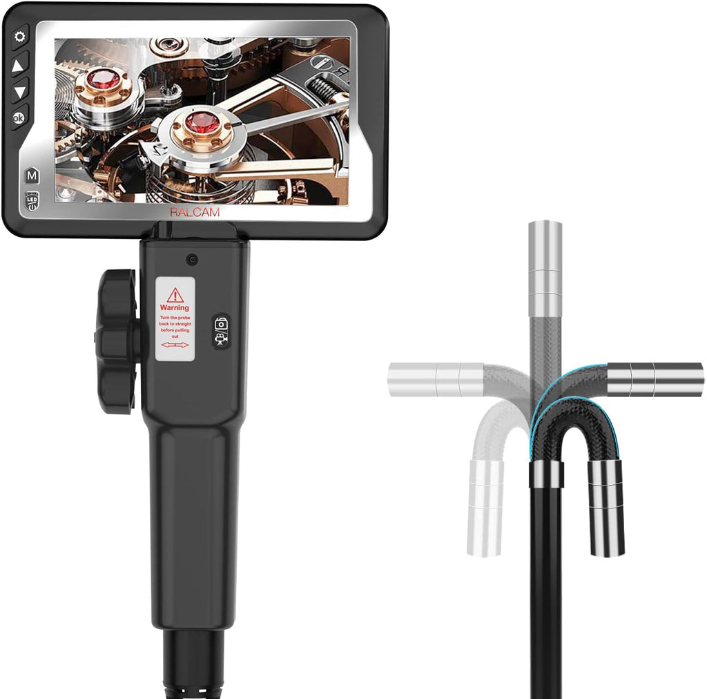 Articulating Borescope Inspection Camera with 4.5 IPS LCD Industrial Endoscope V754