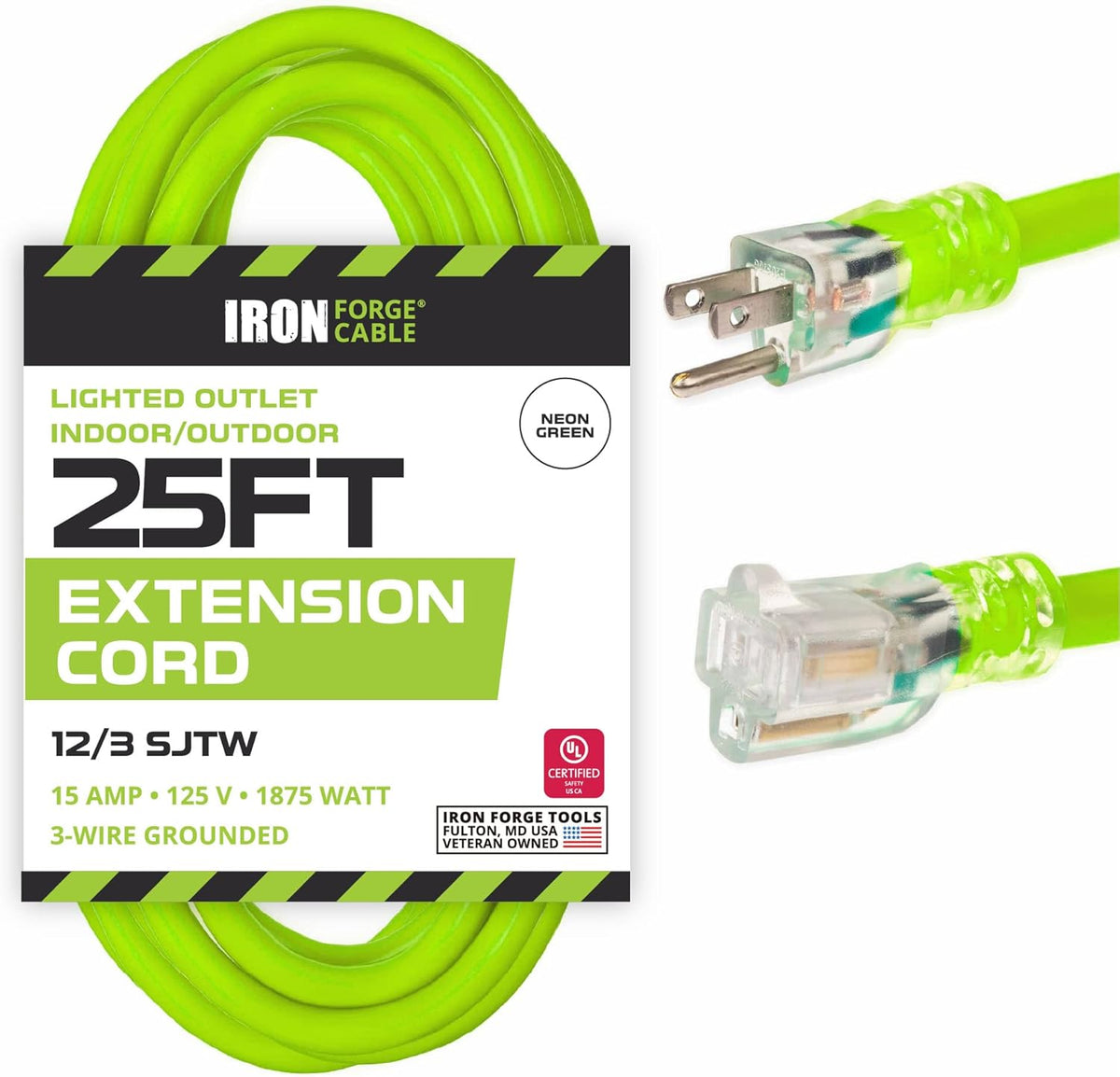 100 Ft 12/3 SJTW Heavy Duty Yellow Extension Cord with 3 Prong Grounded Plug Y340633