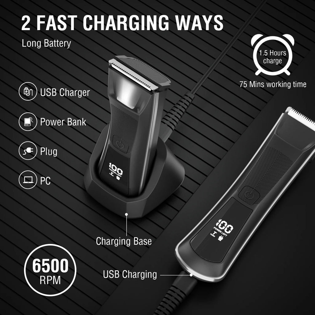 Electric Body Trimmer, IPX5 Waterproof USB Recharge F753