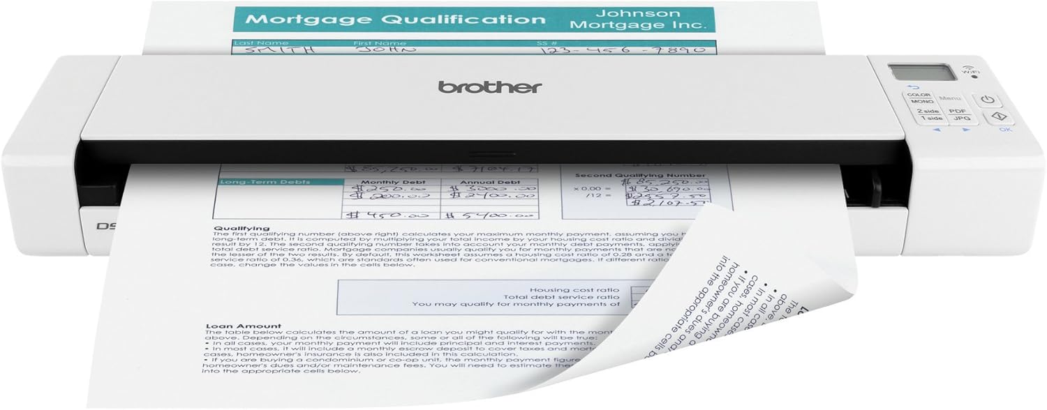 Duplex Wireless Compact Mobile Document Scanner A897579