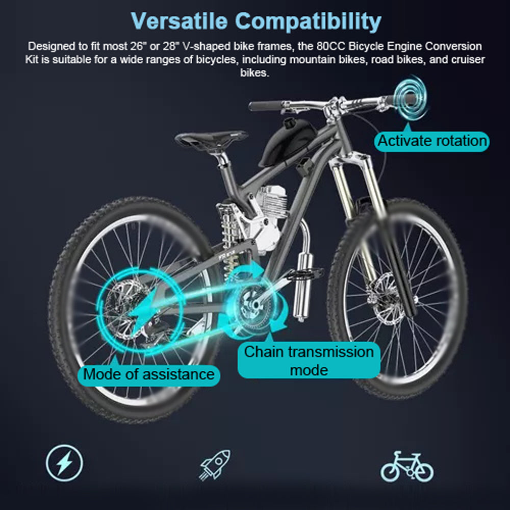 Wheeled Motorized Bike Conversion Kit 26/28 Inch H59613