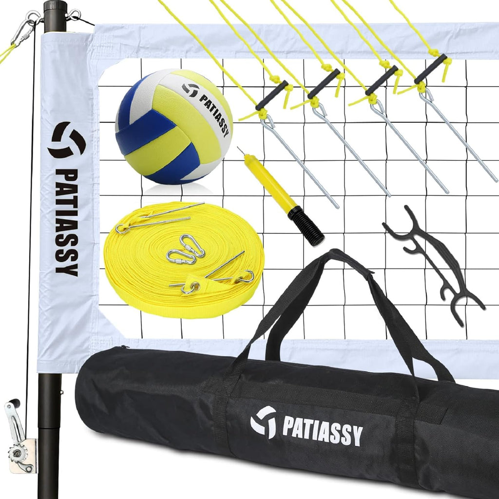 Portable Volleyball Net Set with Aluminum Poles and Carrying Bag I7235