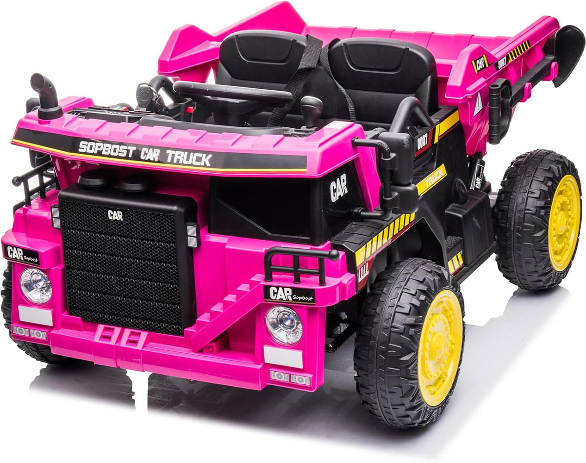 Hot Pink 12V Ride on Dump Truck with Remote Control W441149