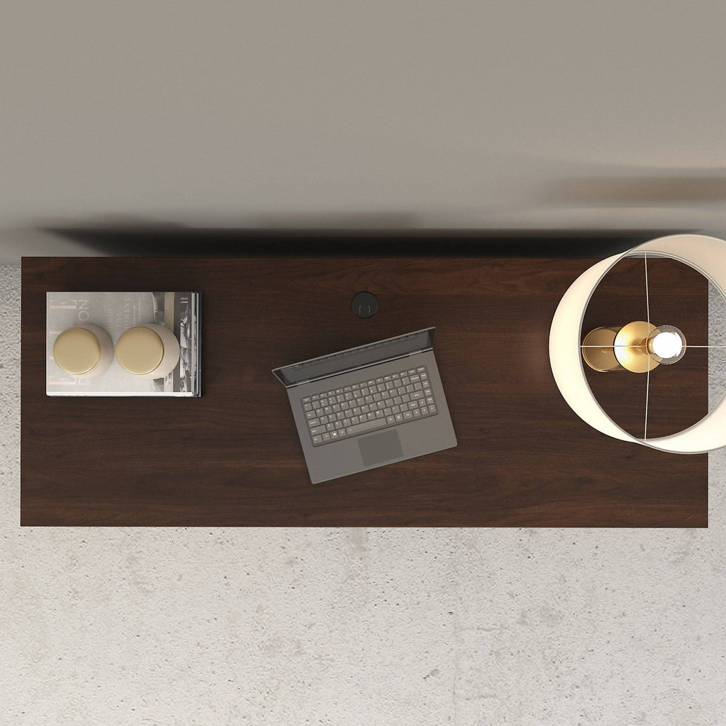 Modern Hickory Credenza Desk R8375