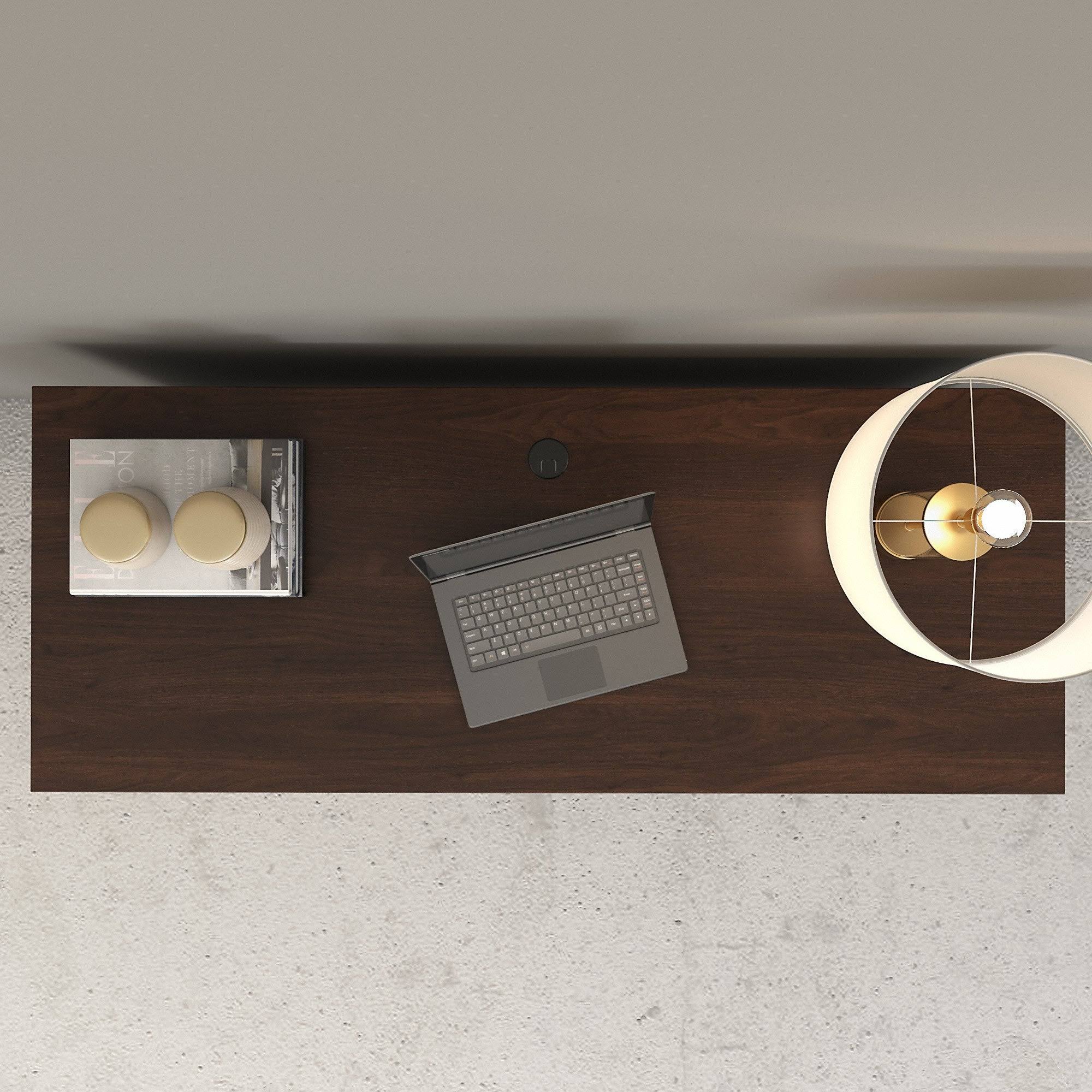 Modern Hickory Credenza Desk R8375