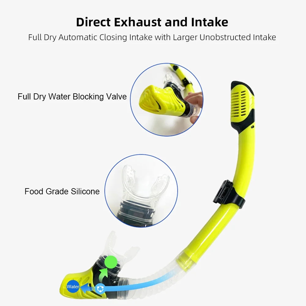 Three-Window Diving Goggles with Full Snorkel B411