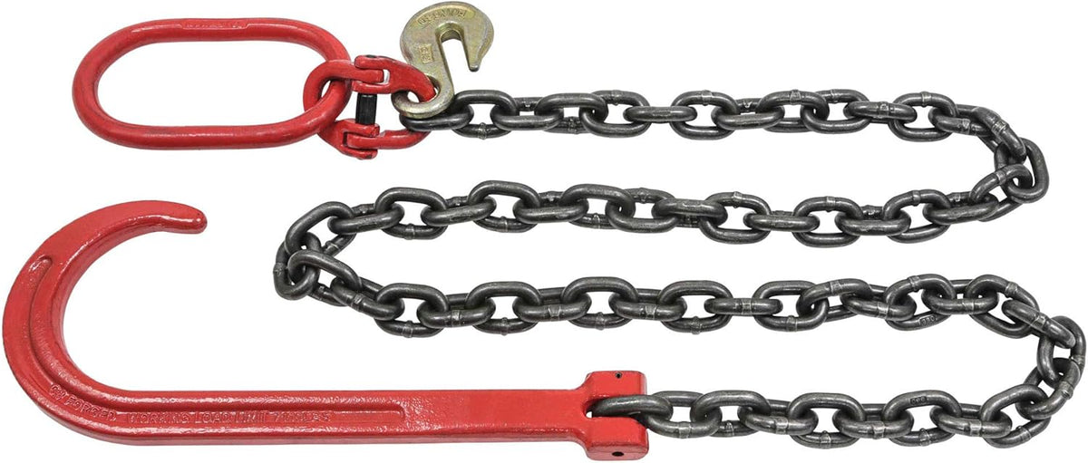 Tow Recovery Chain with 15" J-Hook & Eye Cradle Grab Hook N237247