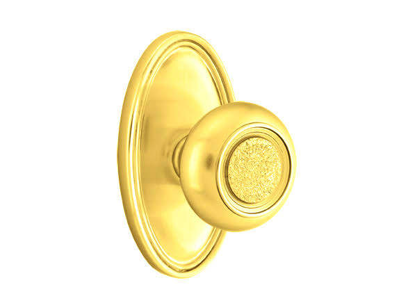 Passage Knob with Oval Rose, Unlacquered Brass X176795