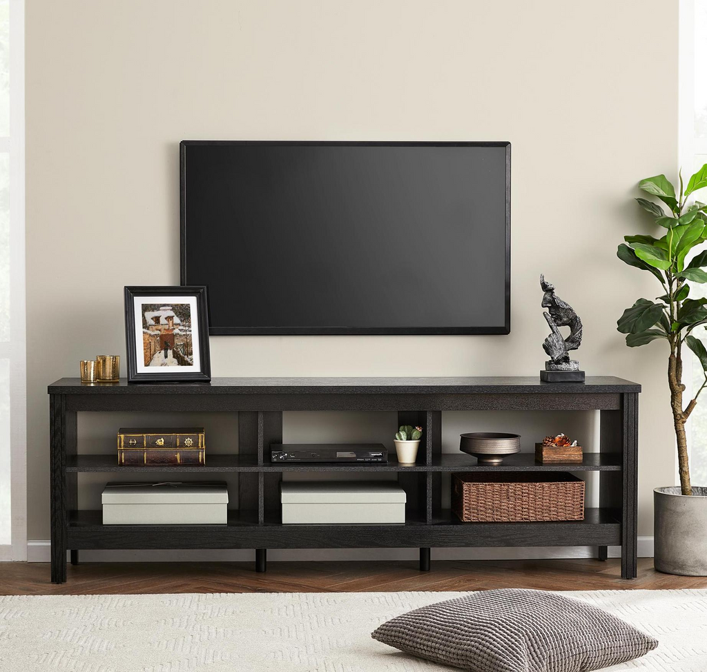 Black TV Stand with 6 Storage Y40987