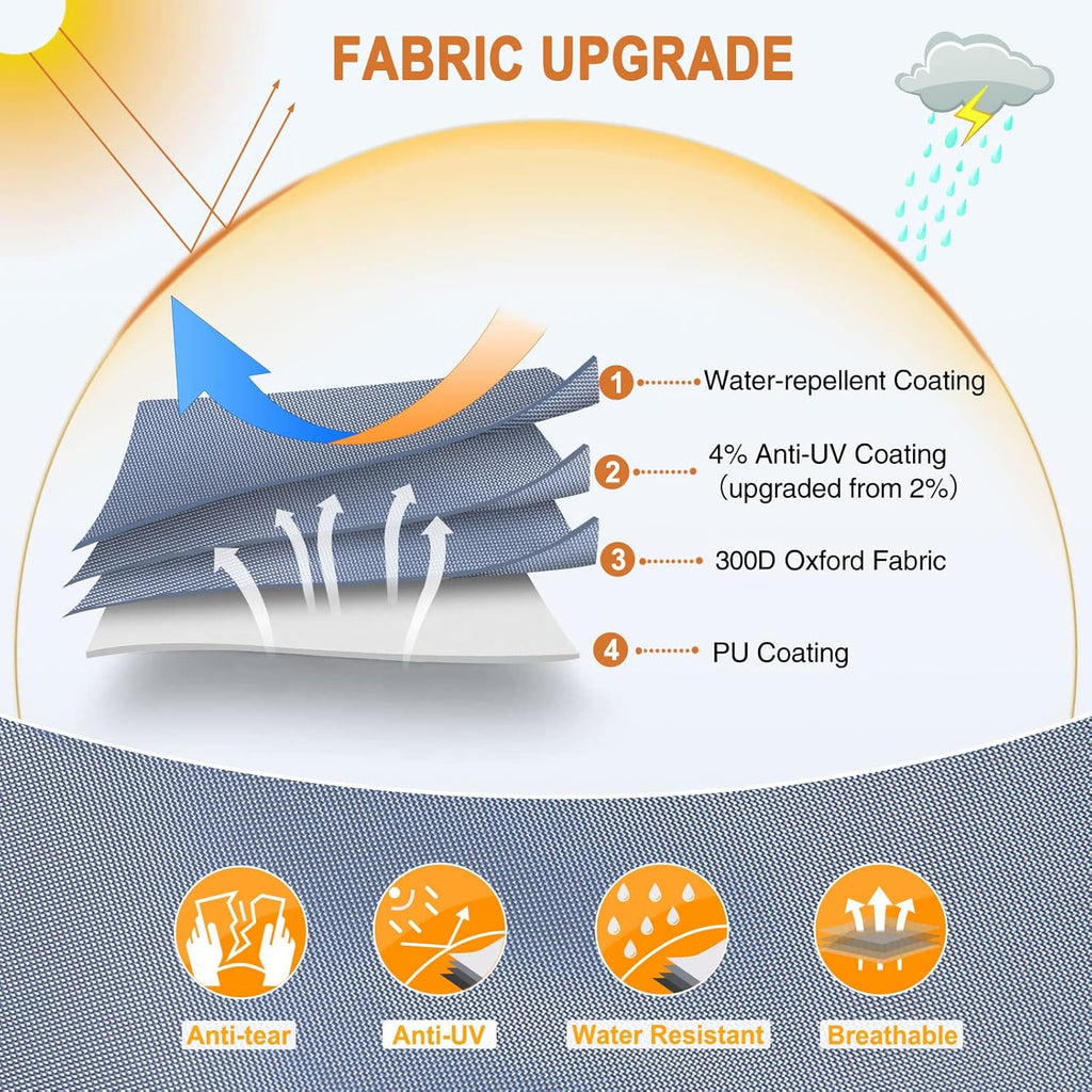 Waterproof Travel Trailer RV Cover with 4 Gutter Spout Covers and 2 Windproof Straps B550739
