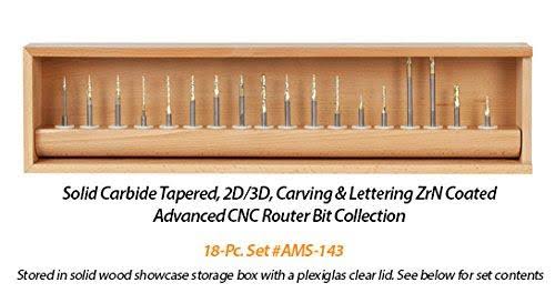 3-Pc ZrN Coated 1/4x22 Shank Router Bit Z46779