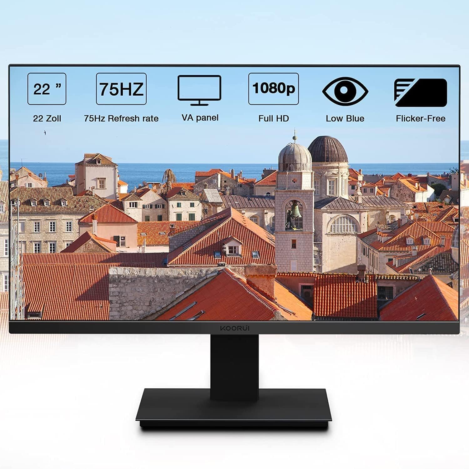22 inch FHD 1080P 75hz VA LED Monitor S7658