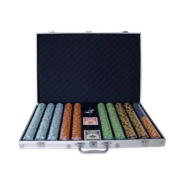 1,000ct. 14g Poker Chip Set in Aluminum Metal Carry Case S49617