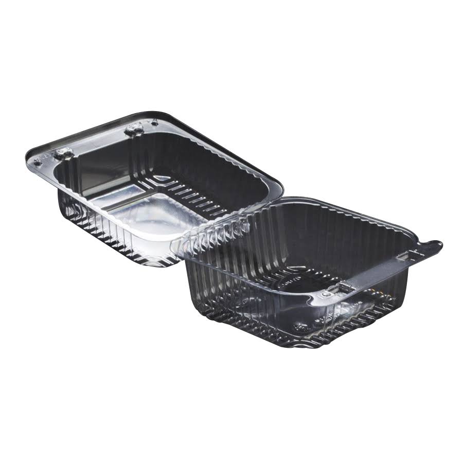 Plastic Square Food Container Clear, 5.3 inch Length x 5.6 inch Width x 3.3 inch Depth, 500/Case Y534