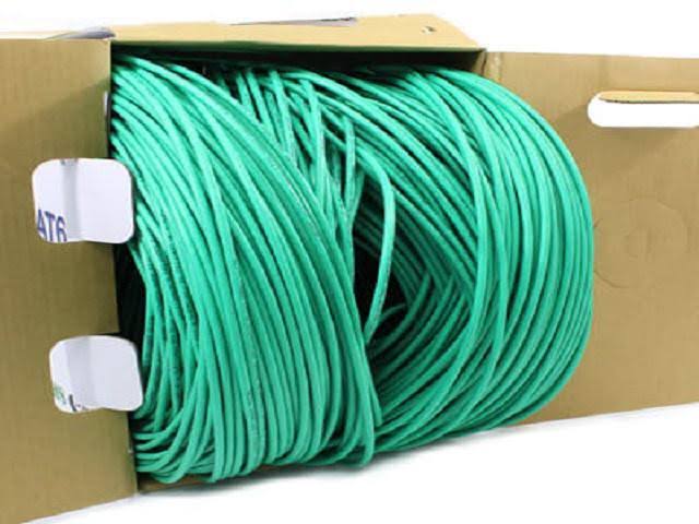 Green Cat6e Plenum 24AWG Solid 1000 ft. Cable E15897