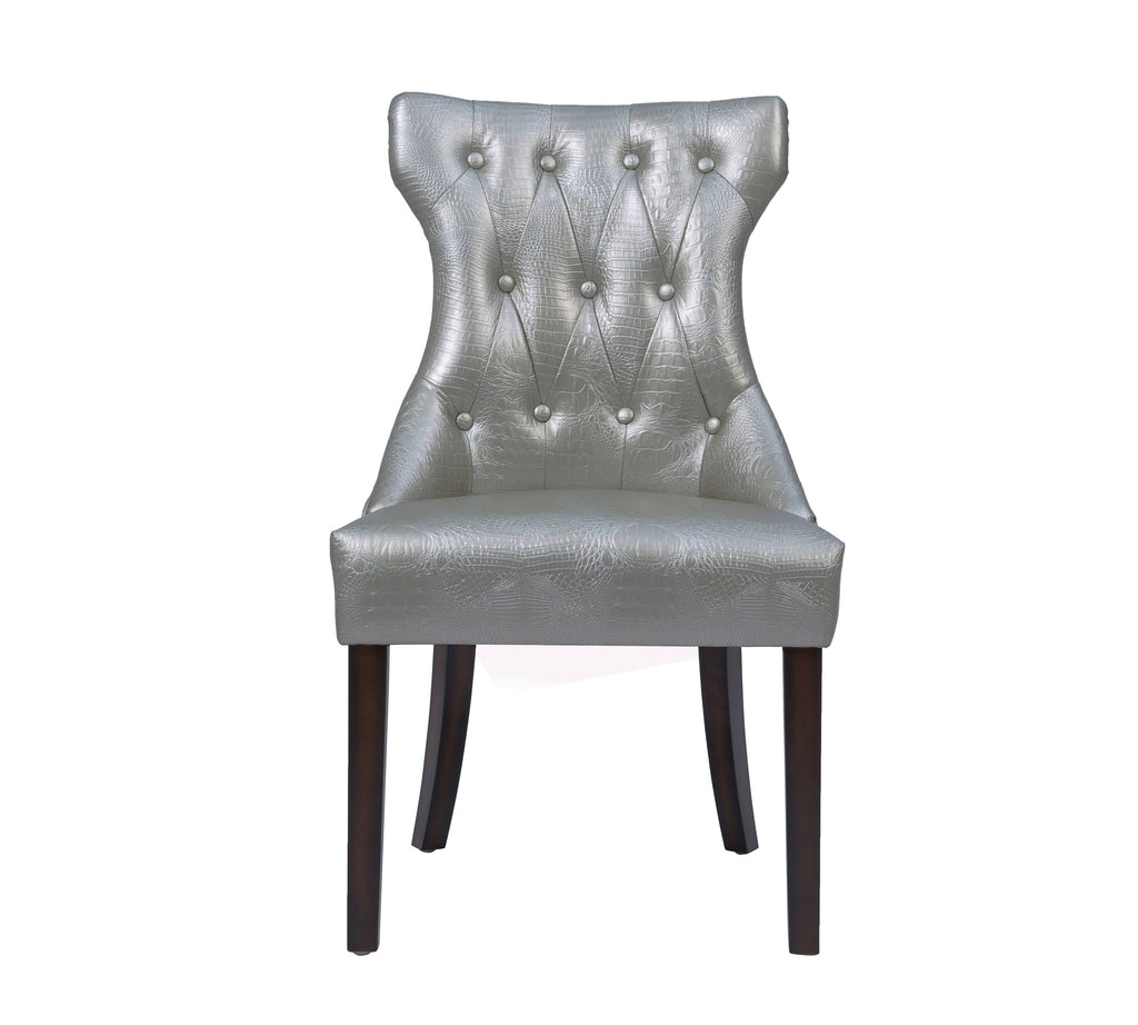 Silver Tufted Dining Side Chair Set of 2 N278247