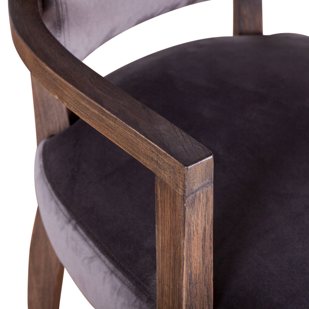 Asphalt Gray Velvet Upholstered Armchair G8459
