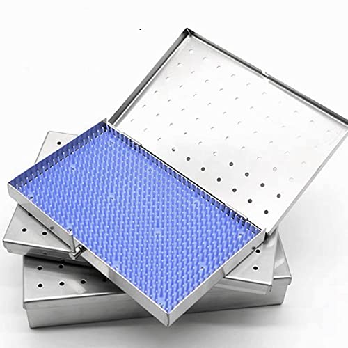 3 Pc Stainless Steel Sterilization Tray Box with Silicone Mat L26493