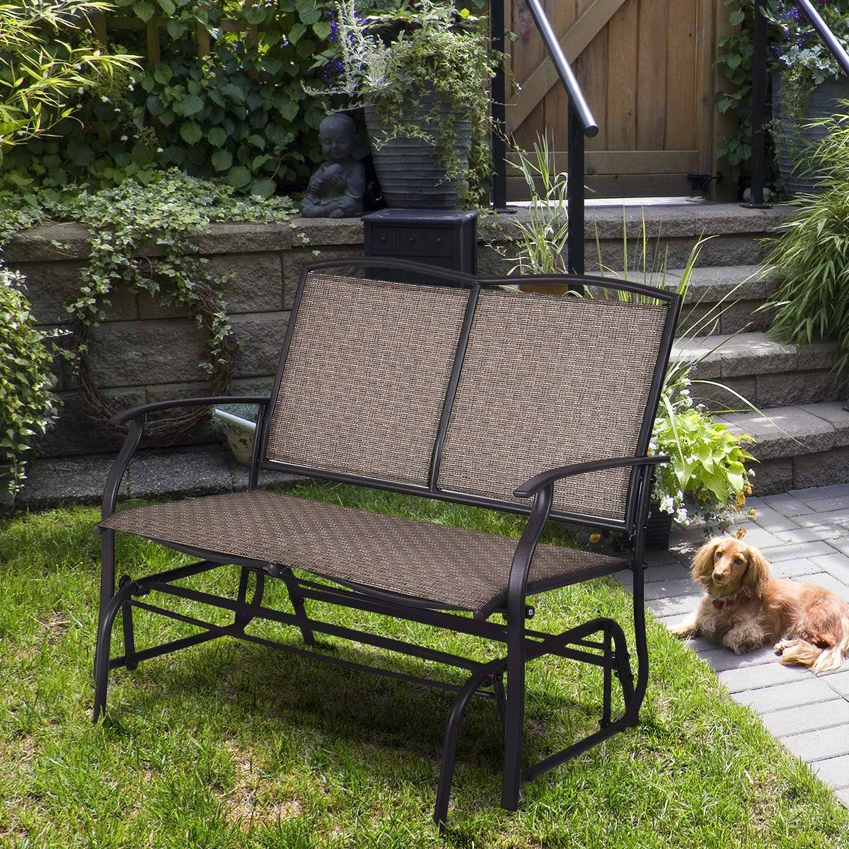 Brown Patio Glider Bench O97835