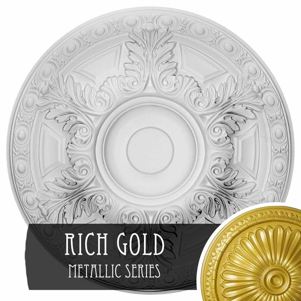 Granada Ceiling Medallion, Hand-Painted Rich Gold K4329