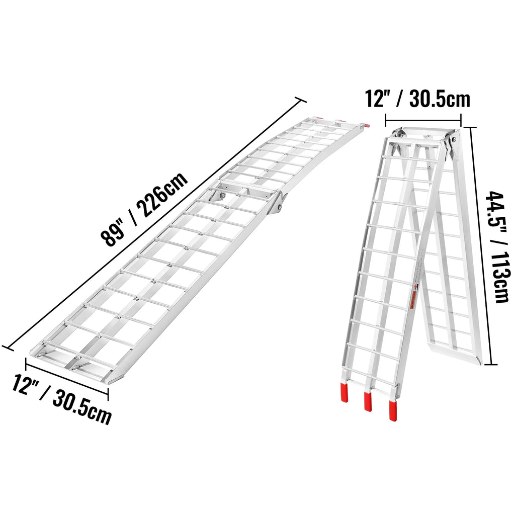 Aluminum Loading Ramp 750 lbs Foldable Non-slip Truck Ramps E22855