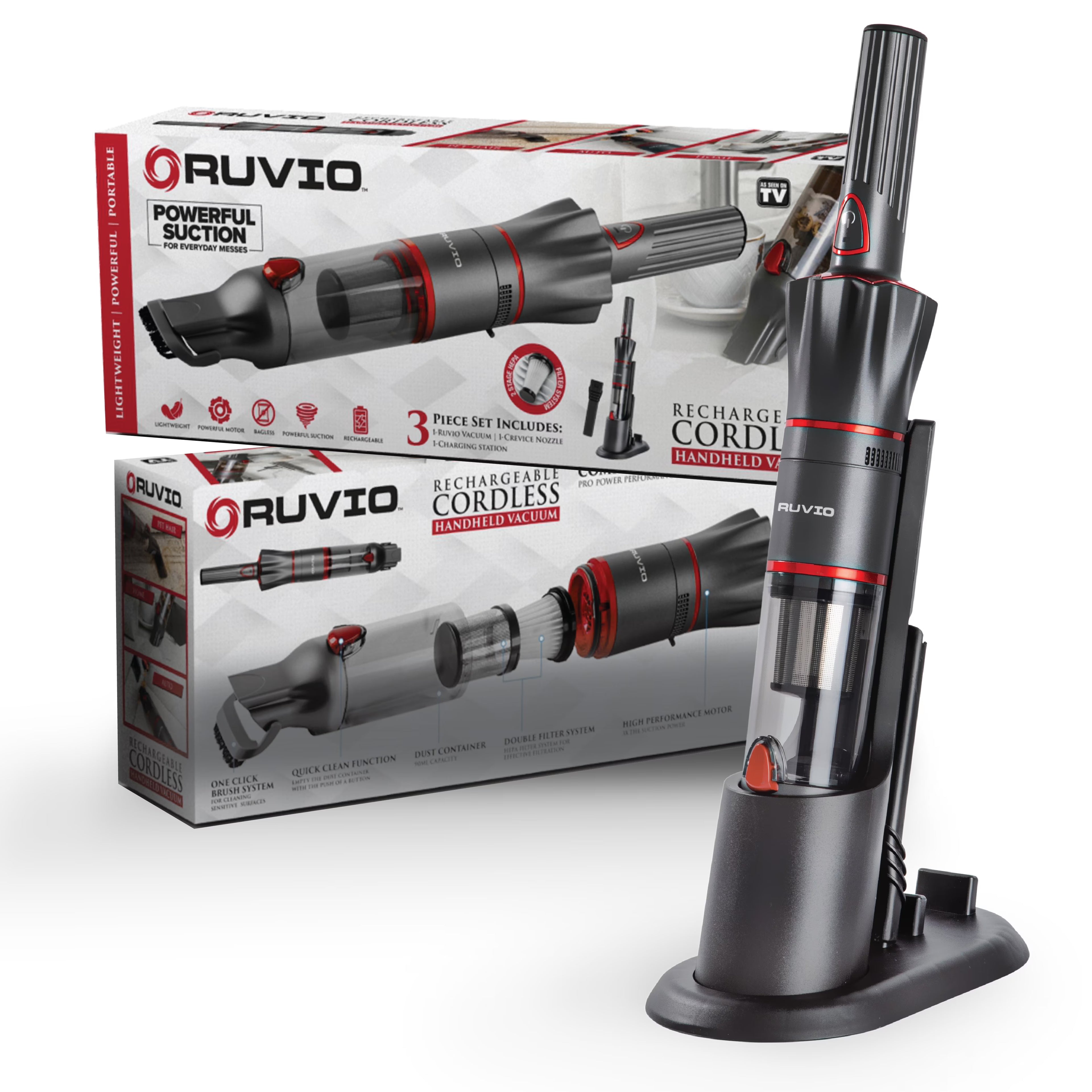 Red Cordless Handheld Vacuum H233879