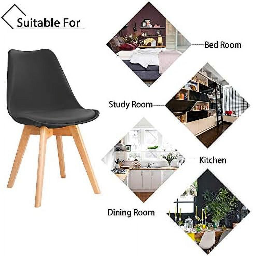 Black Upholstered Side Chairs Set of 4 D7368
