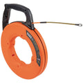 100 ft Multi-Groove Fiberglass Fish Tape with Spiral Steel Leader A34894