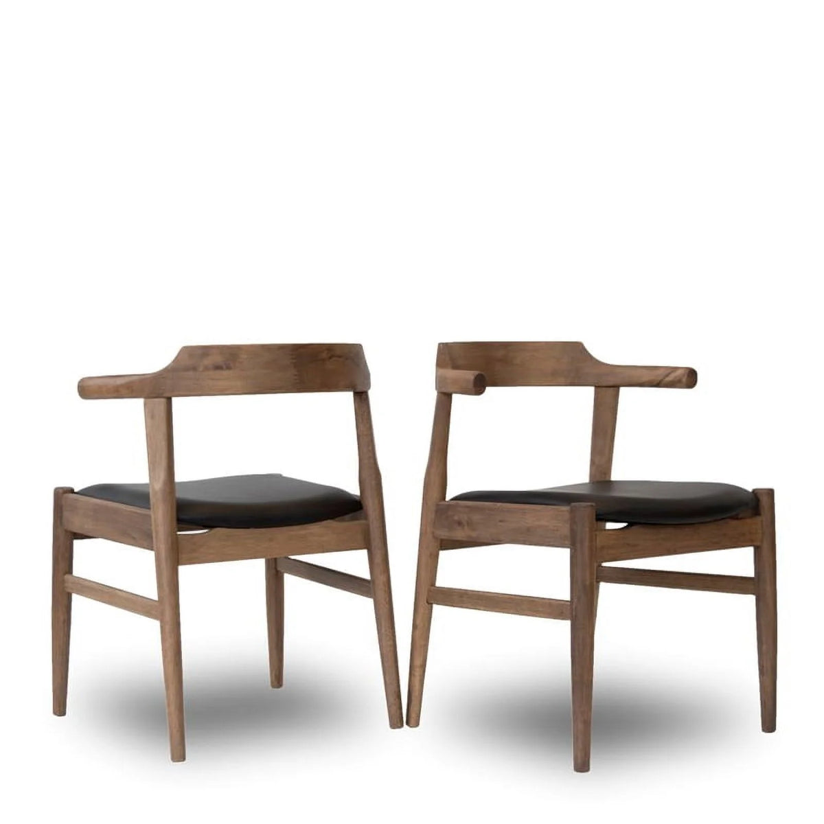 Black Leather Dining Chair (Set of 2) L9155