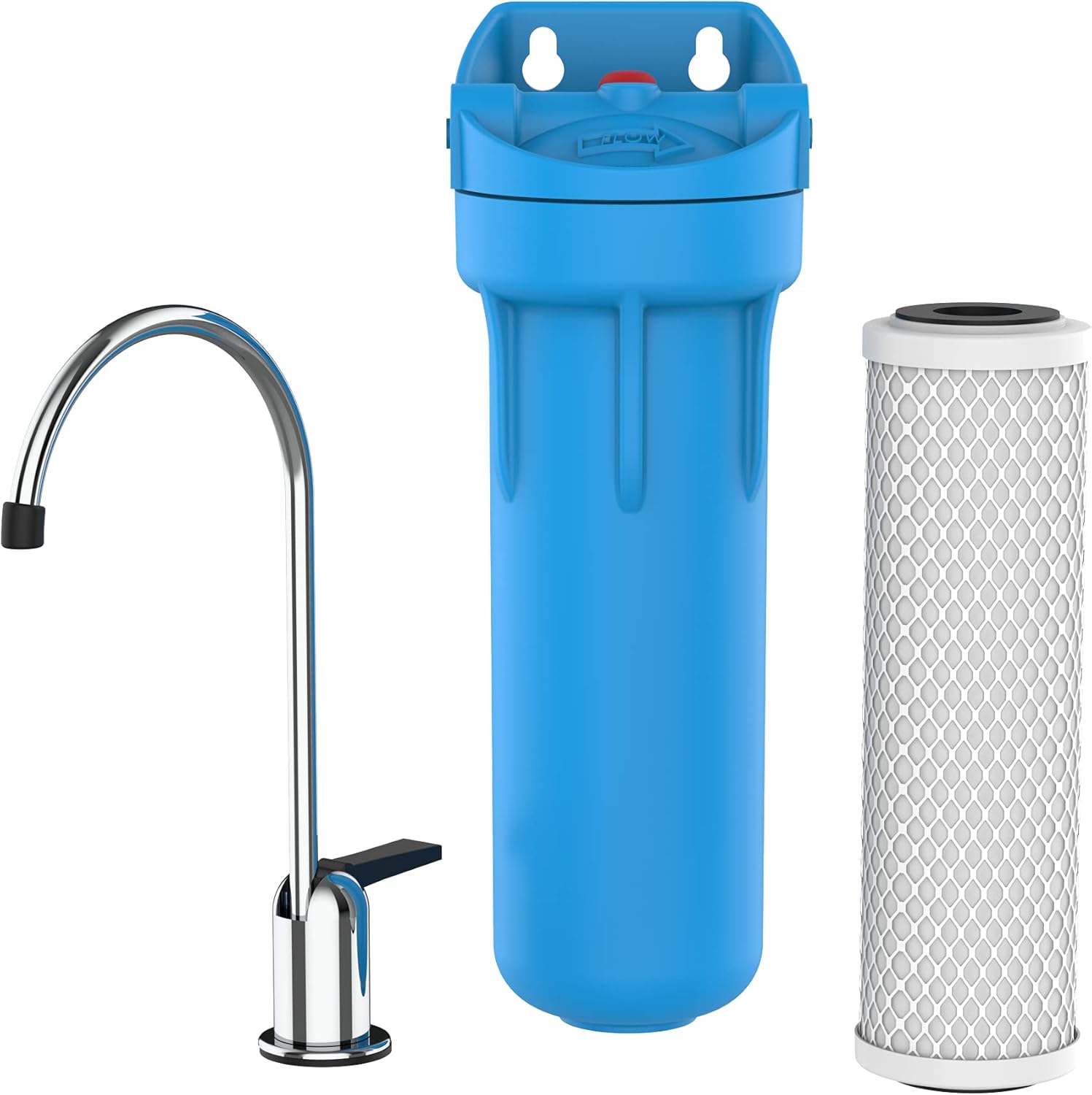 10 Premium Single-Stage Undersink Water Filtration System with Carbon Cartridge Y921181